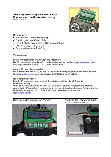 Anleitung zum Aufspielen einer neuen Firmware ... - Die X-Twin Seite