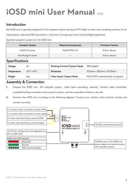 iOSD mini User Manual V1.02 - DJI