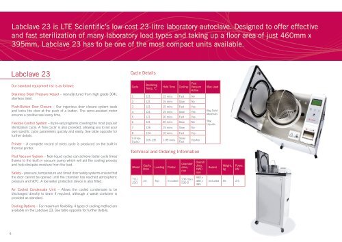 Laboratory Autoclave Literature (all ranges) - LTE Scientific Ltd