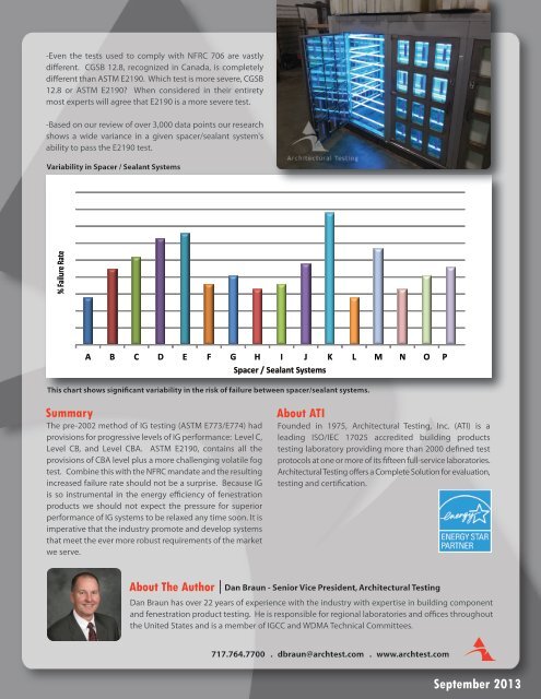 Performance Trends in Insulating Glass - Architectural Testing
