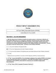 PRIVACY IMPACT ASSESSMENT (PIA) For the - Air Force Privacy Act