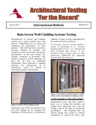 Informational Bulletin Rain Screen Wall Cladding Systems Testing