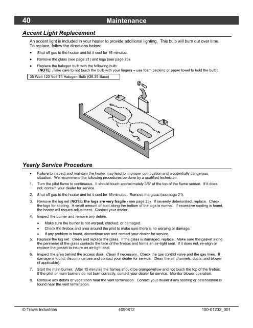 DVS GSR Insert Owner's Manual - Travis Industries Dealer Services ...