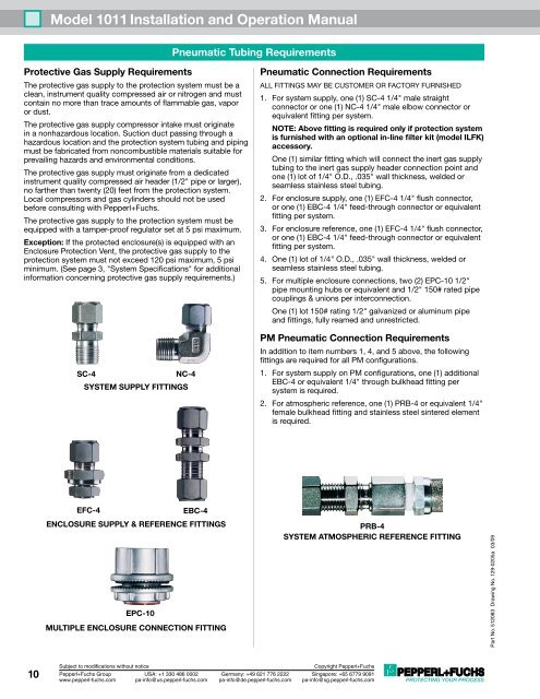 Model 1011 Type Z Purge/Pressurization System - ISC Enclosure ...