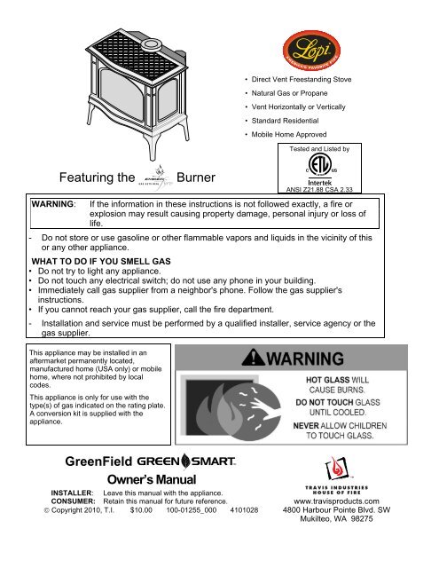 Featuring The Burner Greenfield Owner S Manual Avalon