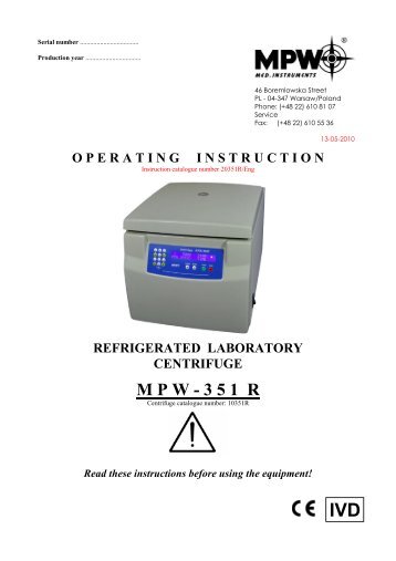 download - MPW MED. INSTRUMENTS SpÃ³Ådzielnia Pracy