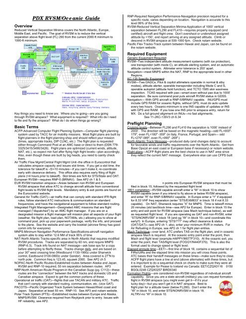 Nopac Routes Chart