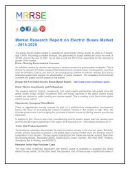 Market Research Report on Electric Buses Market - 2015-2025