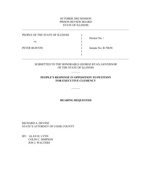 Peter Burton - Cook County State's Attorney