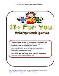 Maths Paper Sample Questions - 11+ Mock Tests - Home Page