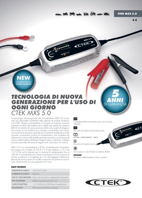 Scheda tecnica MXS 5.0 - Ctek