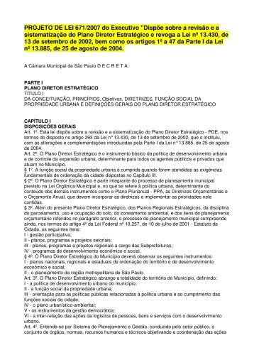 PROJETO DE LEI 671/2007 do Executivo "DispÃµe sobre a ... - IAB SP