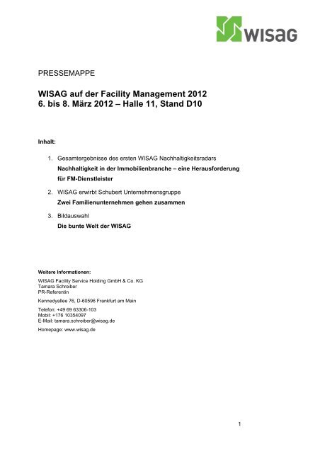 Pressemappe herunterladen - WISAG Facility