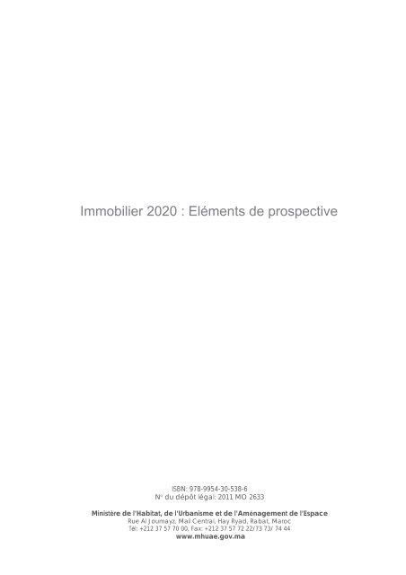 Immobilier 2020 : Elé éments de prospective - Ministère de l'Habitat ...