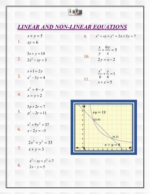 Linear And Non Linear Equations