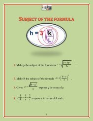 SUBJECT OF THE FORMULA