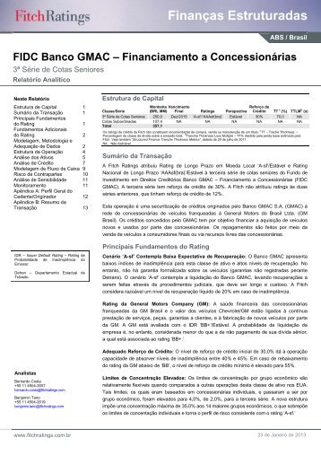 BANCO GMAC FIDC â Relatorio de Rating - Citibank