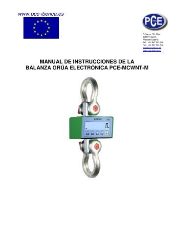 manual de instrucciones de la balanza grúa ... - PCE Ibérica