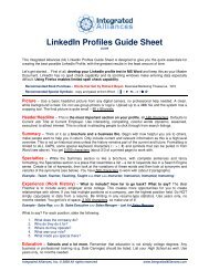 LinkedIn Profiles Guide Sheet - Telecom Association Home Page