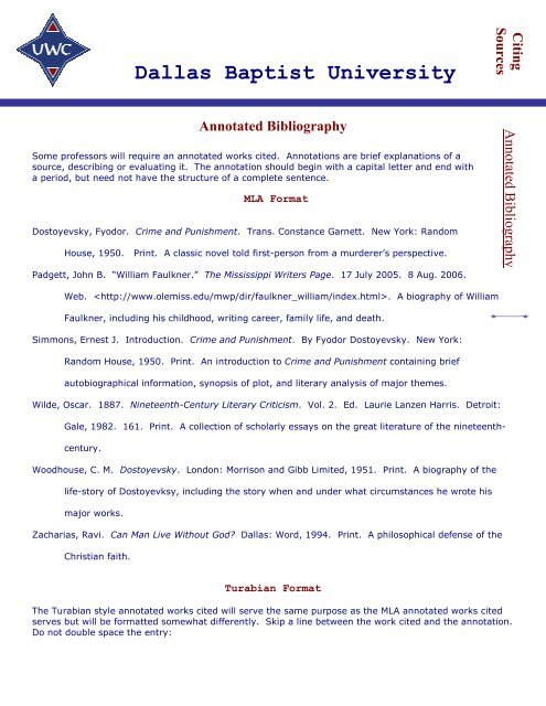 annotated bibliography turabian sample