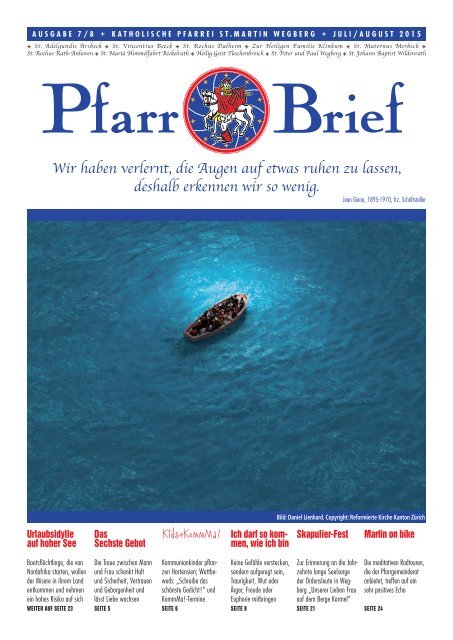 Pfarrbrief ++ Juli & August 2015 ++ Pfarrei St. Martin Wegberg