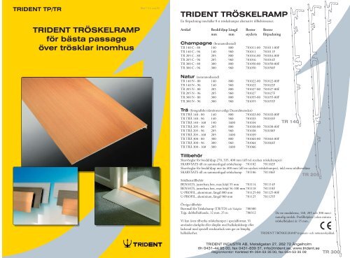 TRIDENT TrÃ¶skelramp - Trident Industri AB