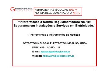 Interpretação à Norma Regulamentadora NR-10 - Getrotech