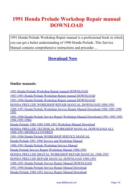 1997 1998 1999 Honda Prelude Shop Service Repair Manual Book OEM Guide 