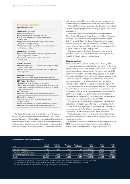 Annual Report 2009 - Husqvarna Group