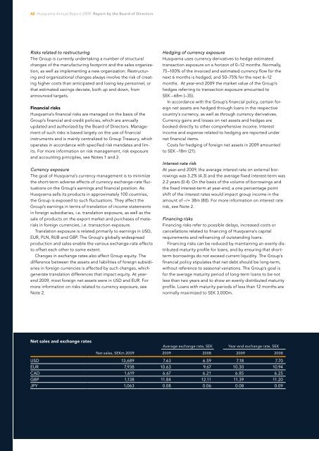 Annual Report 2009 - Husqvarna Group