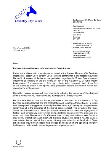44) Petition Decision Letter - Shared Spaces, Information and ...