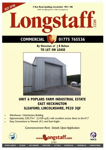 unit 6 poplars farm industrial estate east heckington ... - Longstaff