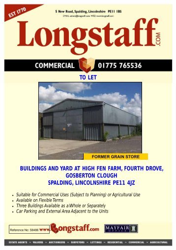 to let buildings and yard at high fen farm, fourth drove ... - Longstaff