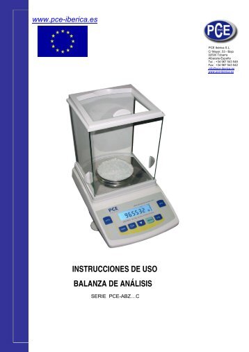 INSTRUCCIONES DE USO BALANZA DE ANÁLISIS - PCE Ibérica