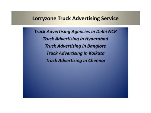 Lorryzone Truck Advertising Service