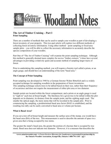 The Art of Timber Cruising â Part I - Ontario woodlot.com