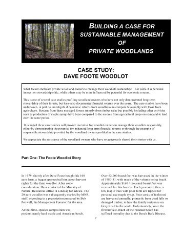 Case Study - Foote W.. - Ontario woodlot.com