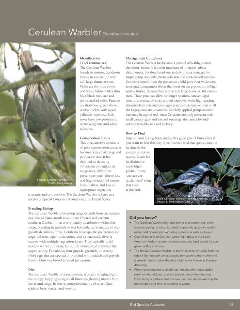 A land manager's guide to conserving habitat for forest birds in ...