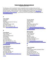 Forest Conservation By-Law Contacts - Ontario woodlot.com