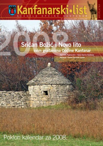 Poklon kalendar za 2008. SriÄan BoÅ¾iÄ i Novo lito - Kanfanar