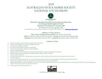 2009 australian stock horse society national youth show - Horse Deals