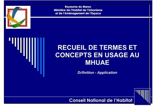 Recueil de termes et concepts du MHUAE - Ministère de l'Habitat ...