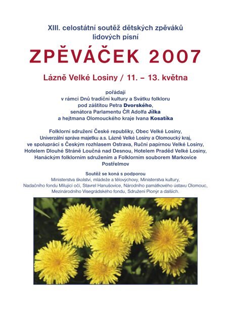 Sborník vydaný k letošním Zpěváčkům (PDF) - Folklorní sdružení ČR