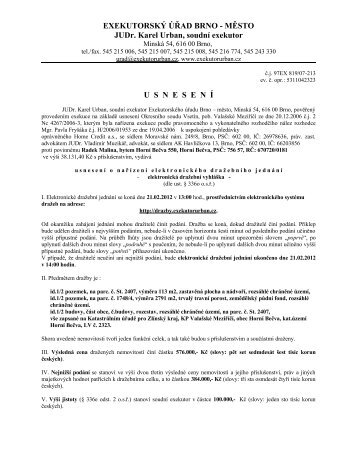 EXEKUTORSKÝ ÚŘAD BRNO - MĚSTO JUDr. Karel Urban, soudní ...
