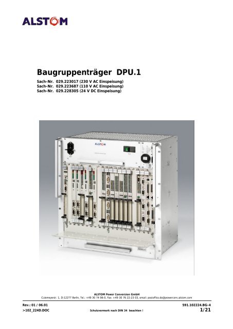Baugruppenträger DPU.1 - Converteam GmbH