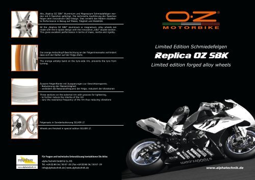 Replica OZ SBK - alpha Technik