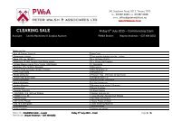 CLEARING SALE - Peter Walsh & Associates