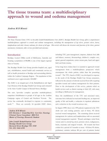 a multidisciplinary approach to wound and oedema ... - AWMA
