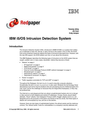IBM i5/OS Intrusion Detection System - IBM Redbooks