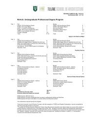 M.Arch Curriculum Display - Tulane School of Architecture